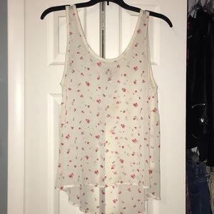 Cream Color Summer Floral Tank